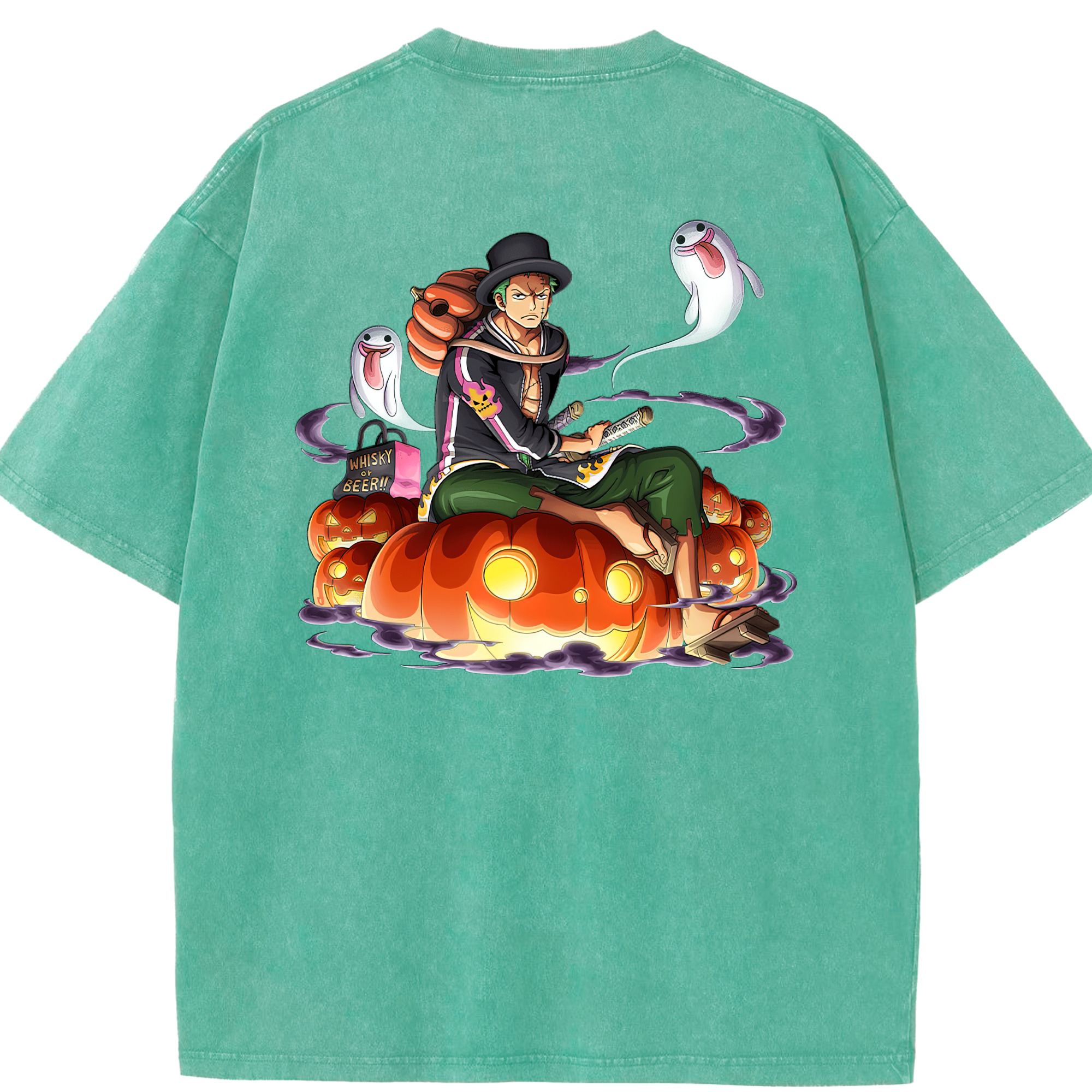 ワンピース ロロノア・ゾロ ONE PIECE Roronoa Zoro 綿100% ヴィンテージ風 半袖Tシャツ（背面プリント）